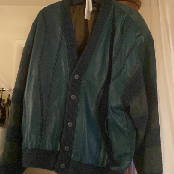Classic Bomber jacket leather and goatskin green - Picture 4 of 8